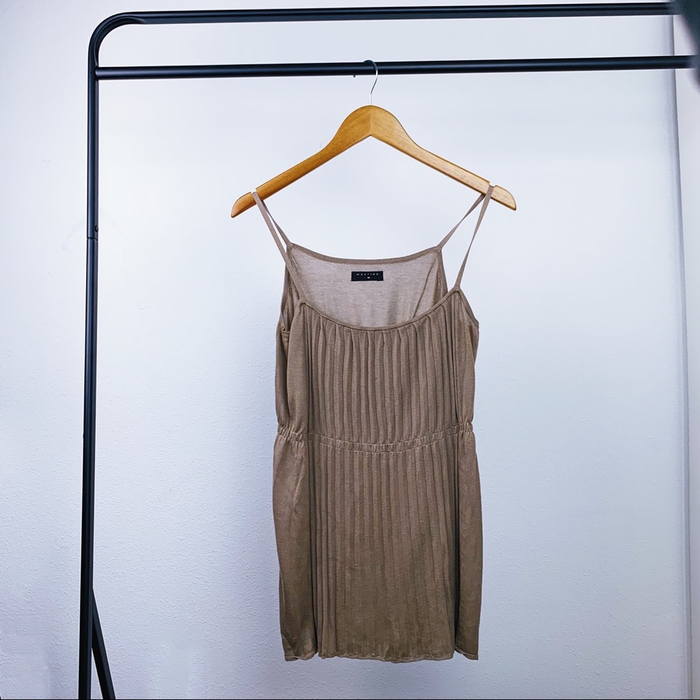 Mastina Tunic Tank Top Shirt Nude Brown Size 36